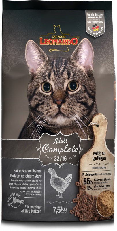 Leonardo Adult Complete 32/16 Cibo Secco per Gatti 7,5 kg - Alimento Completo per Gatti Adulti di Tutte le Razze