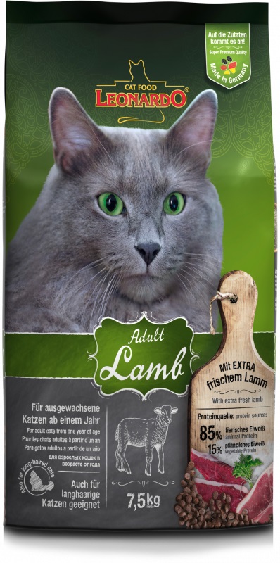 Leonardo Adult Classic Agnello - Cibo Secco per Gatti 7,5 kg - Alimento Completo per Gatti Adulti