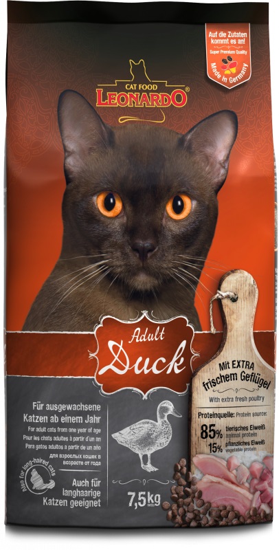 Leonardo Adult Duck & Rice Cibo Secco per Gatti 7,5 kg - Alimento Completo con Anatra e Riso per Gatti Adulti