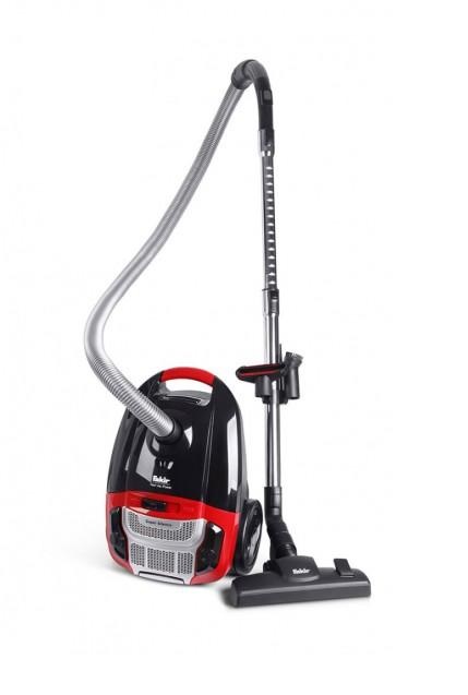 Fakir Aspirapolvere con sacchetto Red Vac Power - Nero/Rosso, 69 dB, Filtro HEPA H13, Raggio d'azione 9m