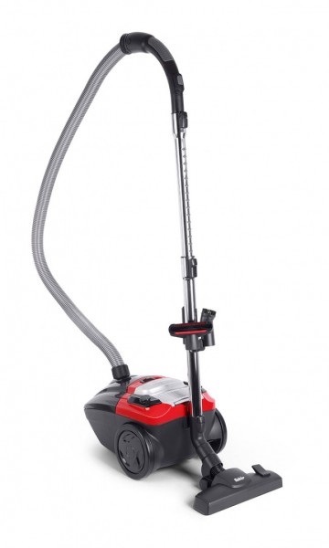 Fakir Aspirapolvere con sacchetto Red Vac Power - Nero/Rosso, 69 dB, Filtro HEPA H13, Raggio d'azione 9m
