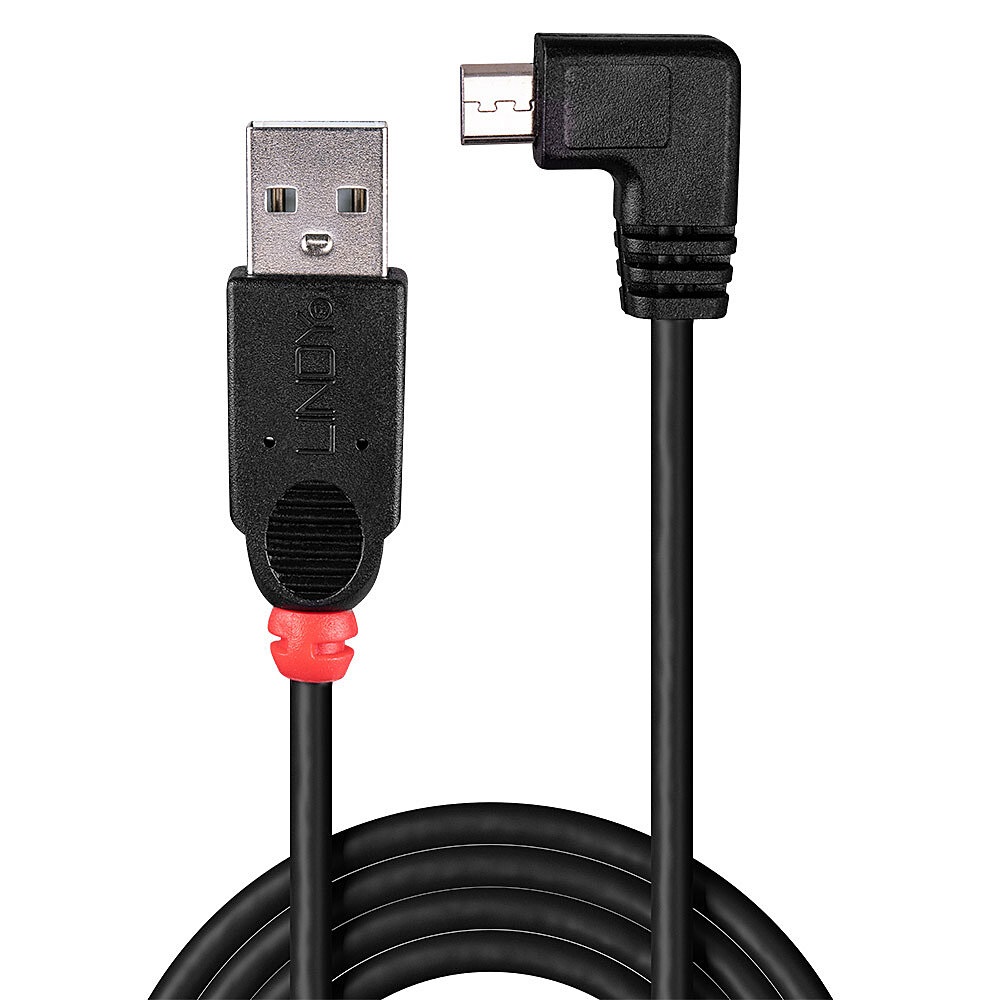 LINDY Cavo USB 2.0 Tipo A a Micro-B 1m con angolo di 90º - Nero