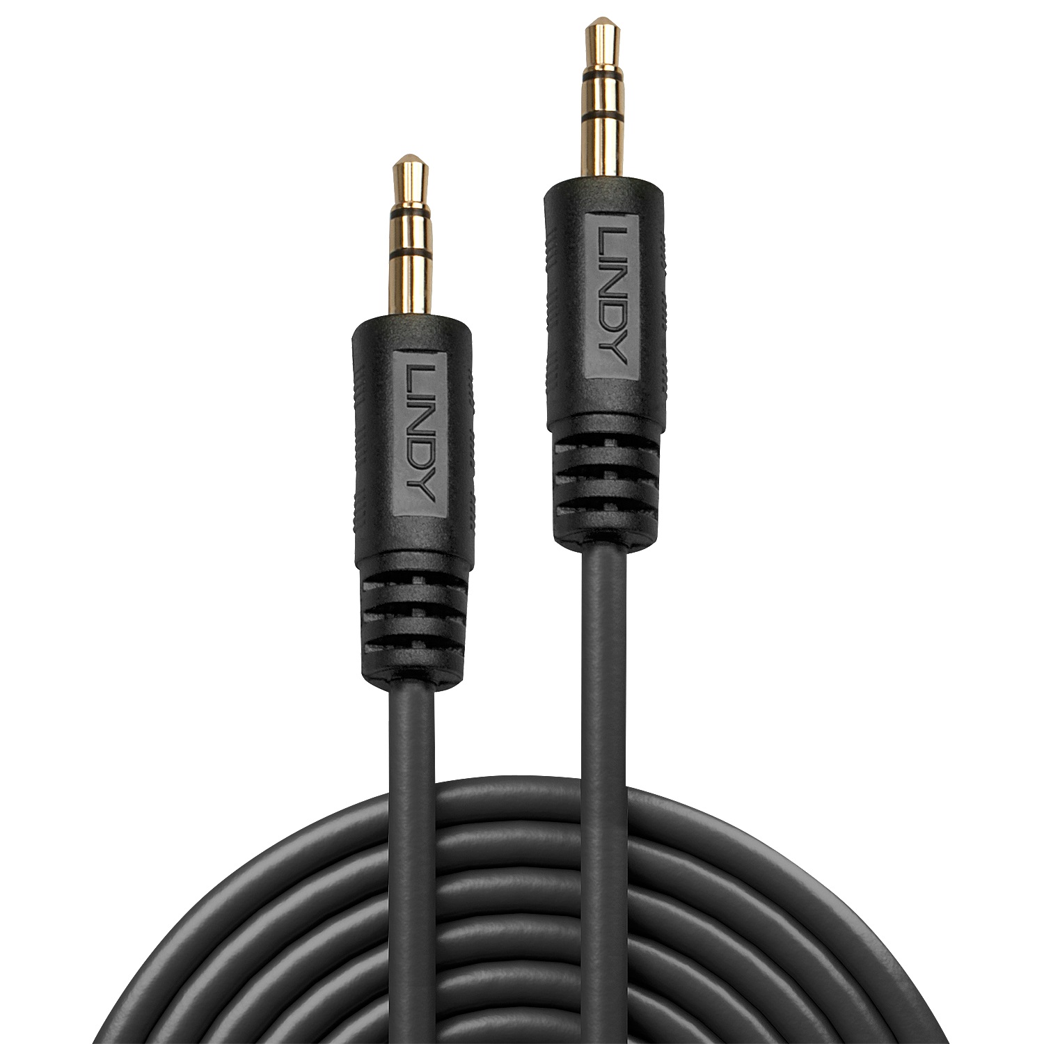 Lindy Cavo Audio Stereo 3.5mm M/M 5m - Nero, Connettori Placcati Oro