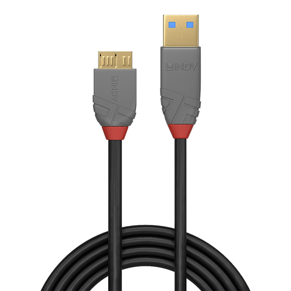 Lindy Cavo USB 3.2 Gen 1 (3.1 Gen 1) 1 m USB A a Micro-USB B, Nero, Placcatura Oro, Tripla Schermatura