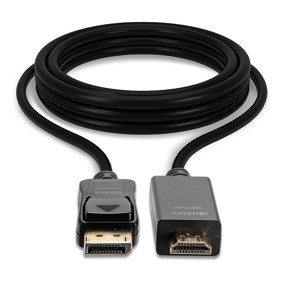 Lindy 36921 Cavo DisplayPort a HDMI 1 m Maschio/Maschio 4K 30Hz Compatibile con TV e Monitor