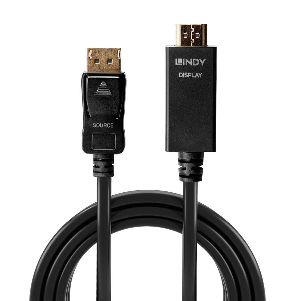 Lindy 36922 Cavo DisplayPort a HDMI 2 m - 4K 4096x2160@30Hz, Maschio-Maschio, Compatibile con TV, Monitor, Xbox, PC e PS5