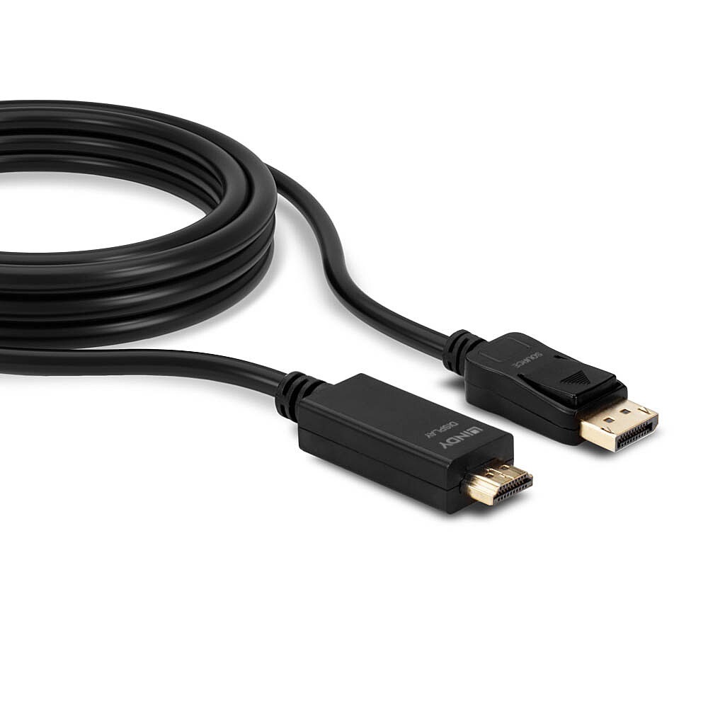 Lindy 36922 Cavo DisplayPort a HDMI 2 m - 4K 4096x2160@30Hz, Maschio-Maschio, Compatibile con TV, Monitor, Xbox, PC e PS5