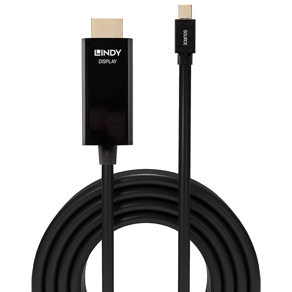 Lindy 36928 Cavo Mini DisplayPort a HDMI 4K30, 3m - Converte segnale da Mini DisplayPort a HDMI (DP passivo), Risoluzione fino a 4K