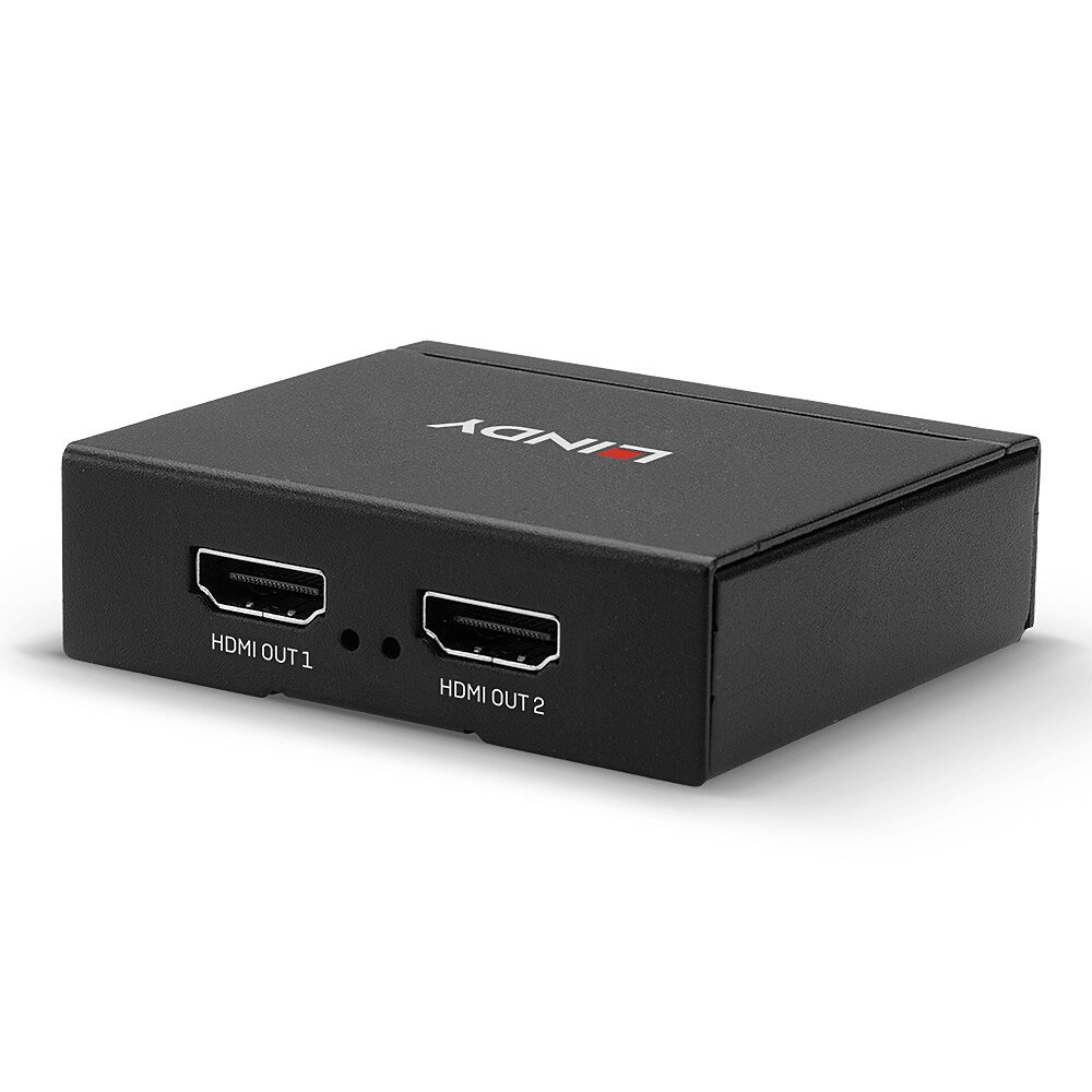 Lindy 38158 Splitter HDMI 4K 2160P30 3D, 2 Porte, Supporto Risoluzioni Fino a 3840x2160, Ideale per Installazioni in Negozi e Bar