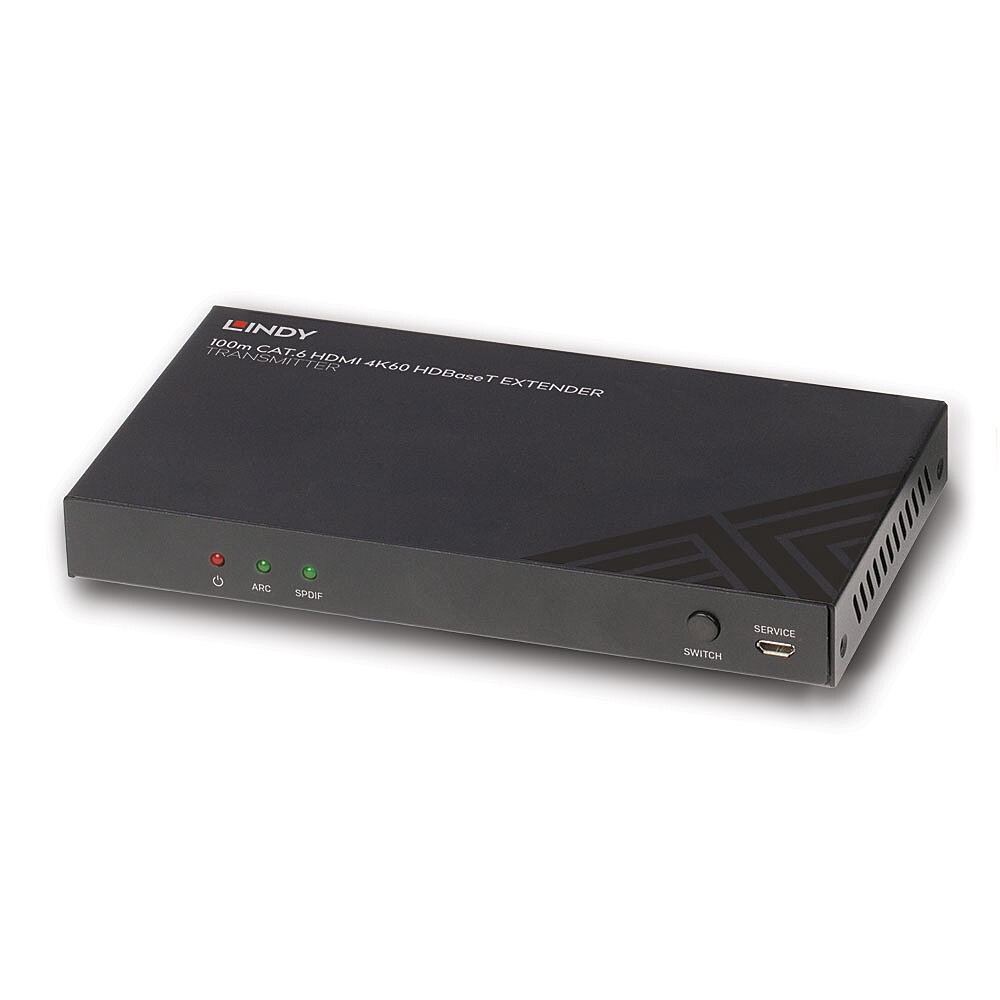 Lindy 38341 Trasmettitore AV HDBaseT Cat.6 4K60, Audio, IR & RS-232, Nero