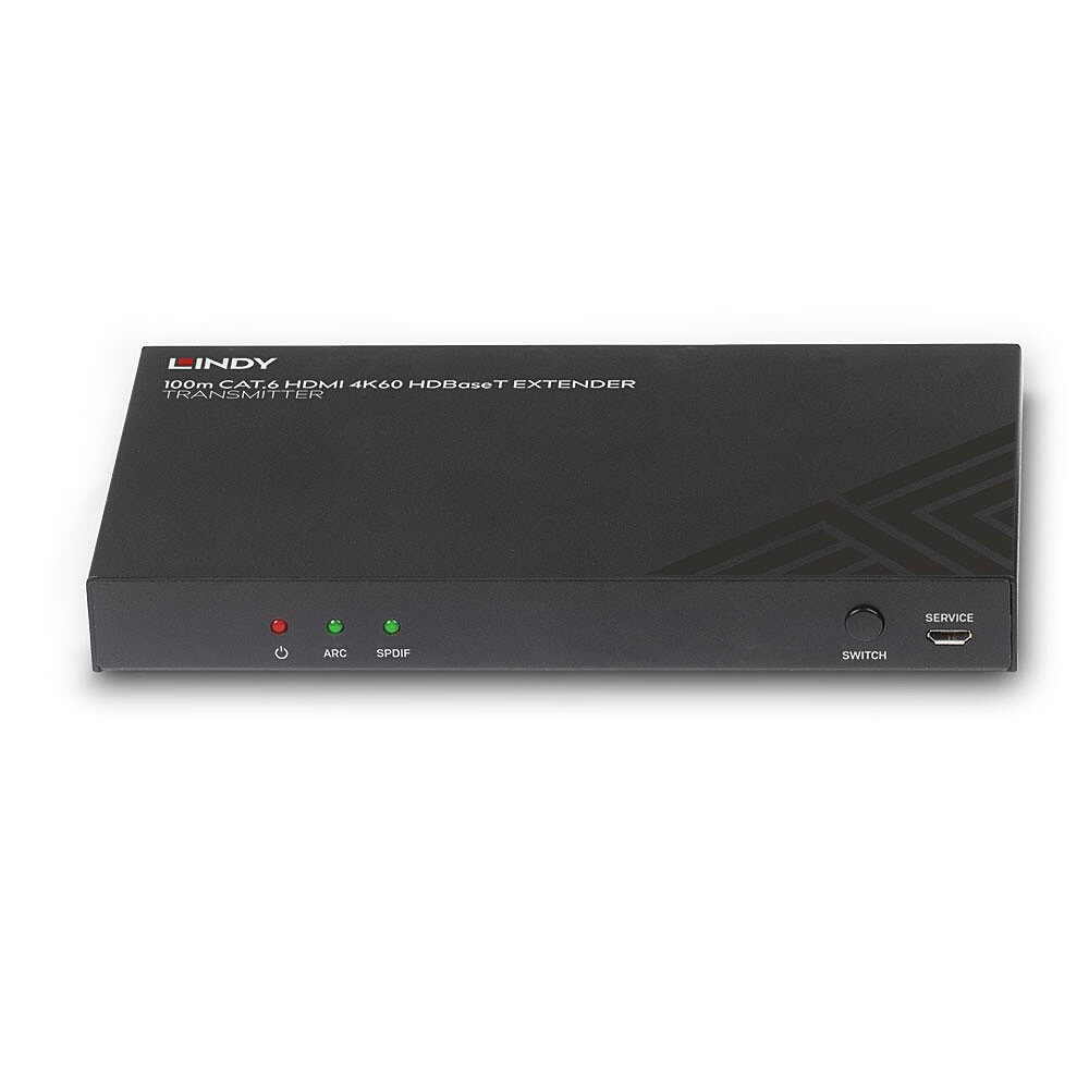 Lindy 38341 Trasmettitore AV HDBaseT Cat.6 4K60, Audio, IR & RS-232, Nero