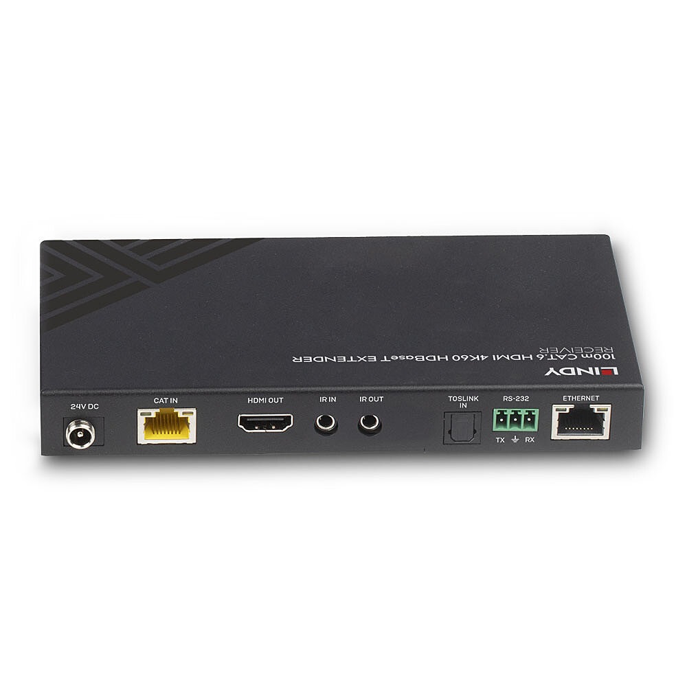Lindy 38342 Ricevitore AV Cat.6 HDMI 4K60 Nero - HDBaseT fino a 100m con Audio, IR e RS-232