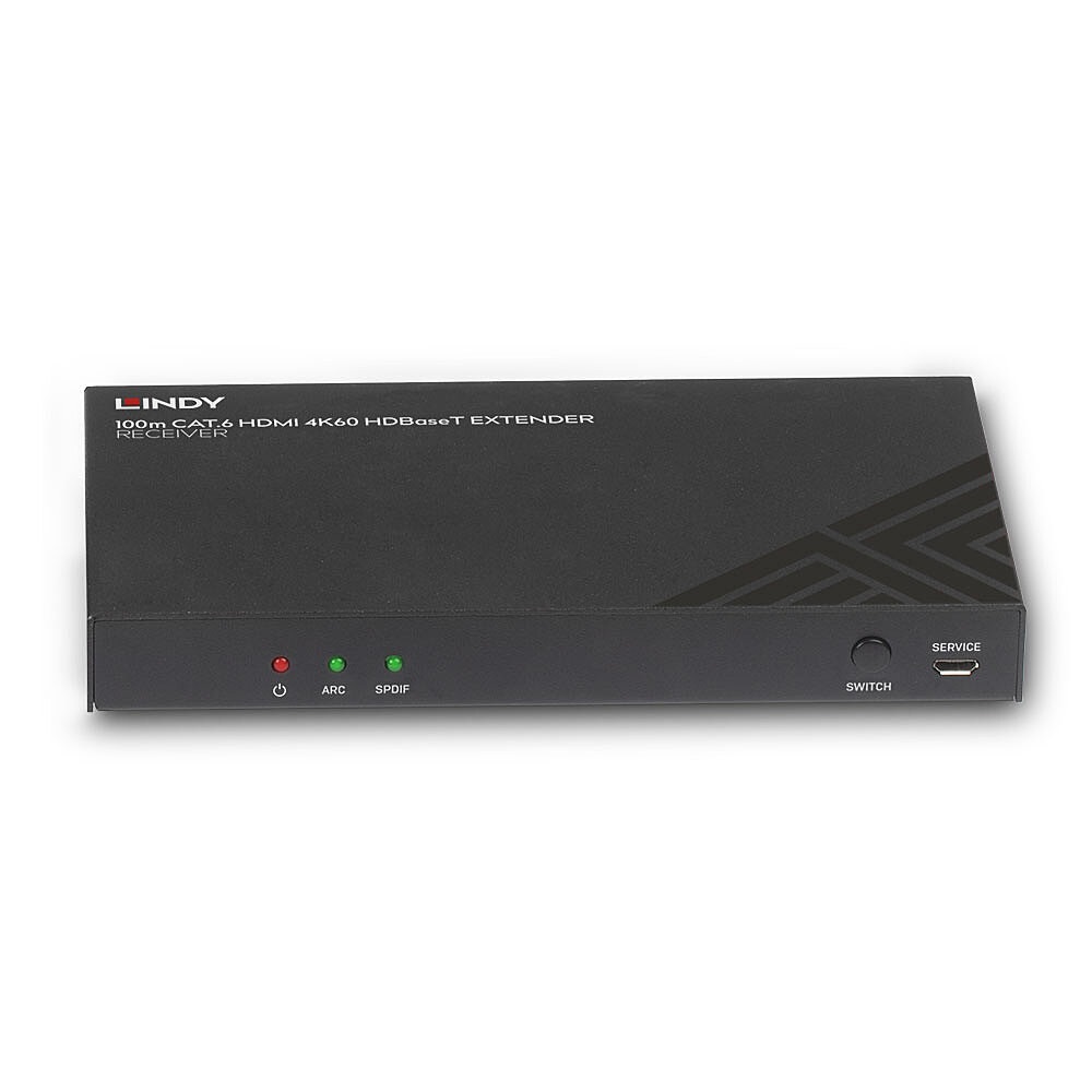 Lindy 38342 Ricevitore AV Cat.6 HDMI 4K60 Nero - HDBaseT fino a 100m con Audio, IR e RS-232