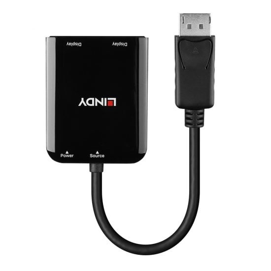 Lindy 38433 MST Hub DisplayPort a 2 porte HDMI - Supporto fino a 2 x 4K 30Hz e audio 7.1CH