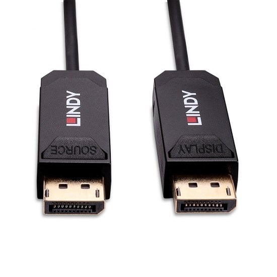 Lindy 38525 Cavo Fibre Optic Hybrid DisplayPort 2.0 10 m Nero, 4K@144Hz, 8K@60Hz, 40Gbit/s