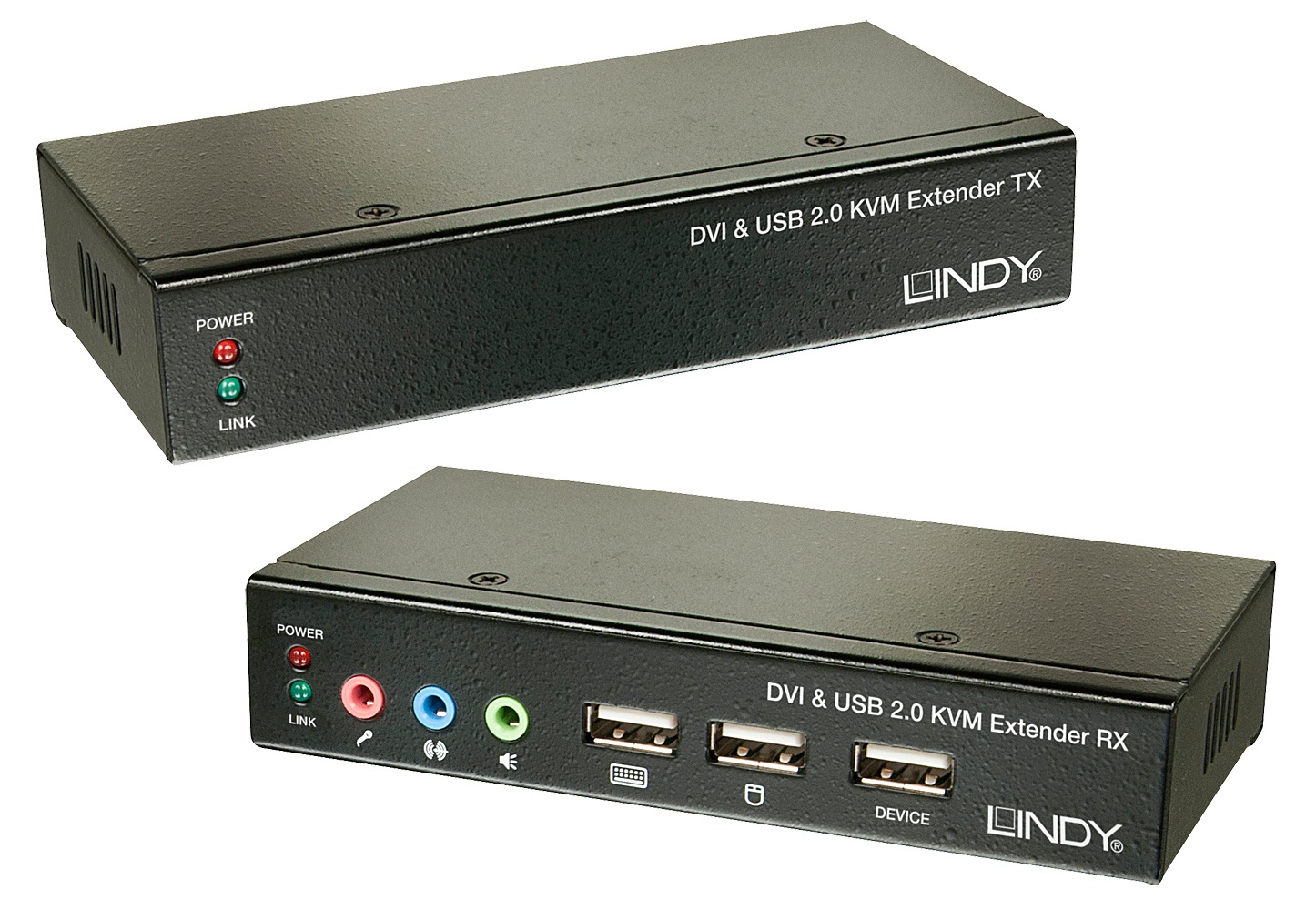 Lindy 39377 Extender KVM Cat.6 DVI USB Audio - Nero, 1920x1200, fino a 50m