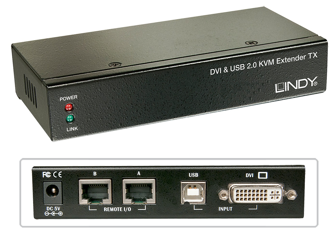 Lindy 39377 Extender KVM Cat.6 DVI USB Audio - Nero, 1920x1200, fino a 50m