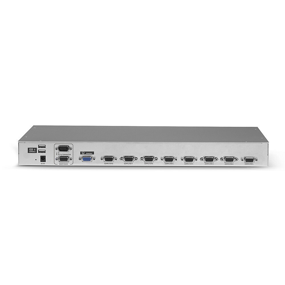 Lindy 39526 Switch KVM 8 Porte VGA USB & PS/2 Montaggio Rack Argento