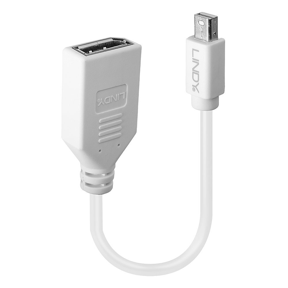 Lindy 41021 Cavo/Adattatore Mini DisplayPort Maschio a DisplayPort Femmina 0,15 m Bianco
