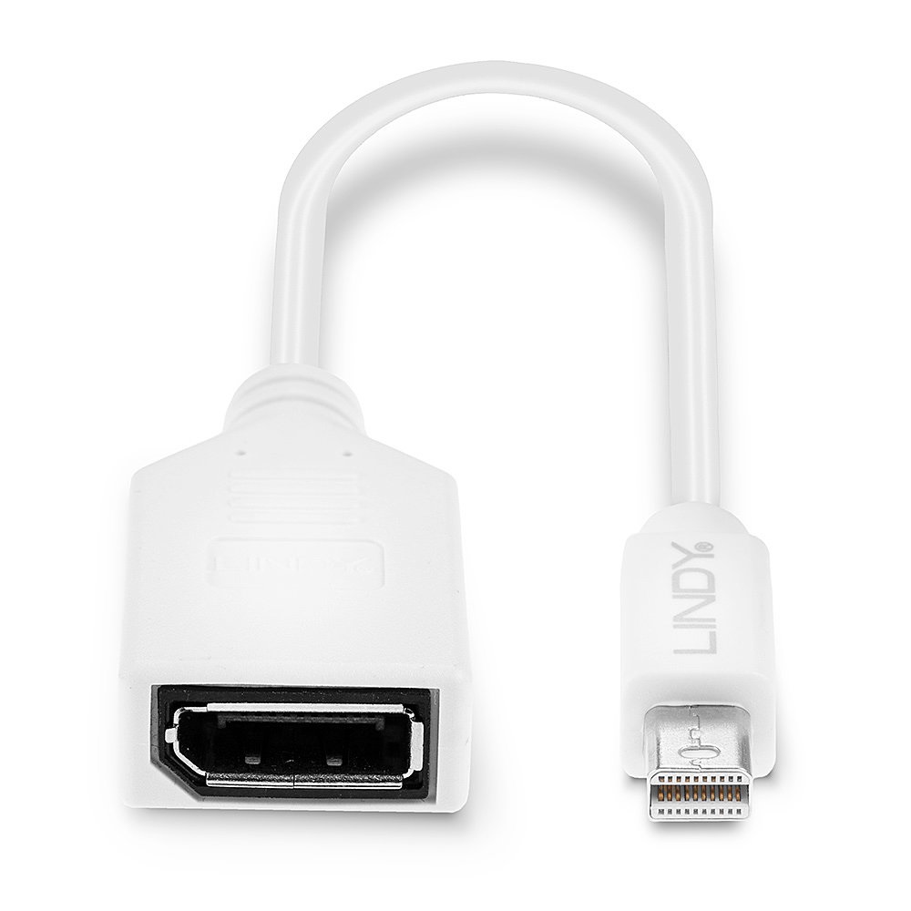 Lindy 41021 Cavo/Adattatore Mini DisplayPort Maschio a DisplayPort Femmina 0,15 m Bianco