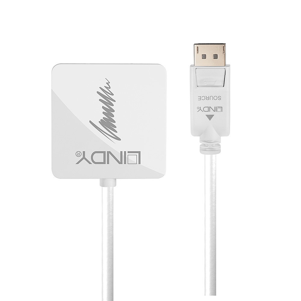 Lindy 41028 Cavo e Adattatore Video DisplayPort a HDMI, DVI-D e VGA - Maschio-Femmina, Risoluzione 4K UHD, Nero