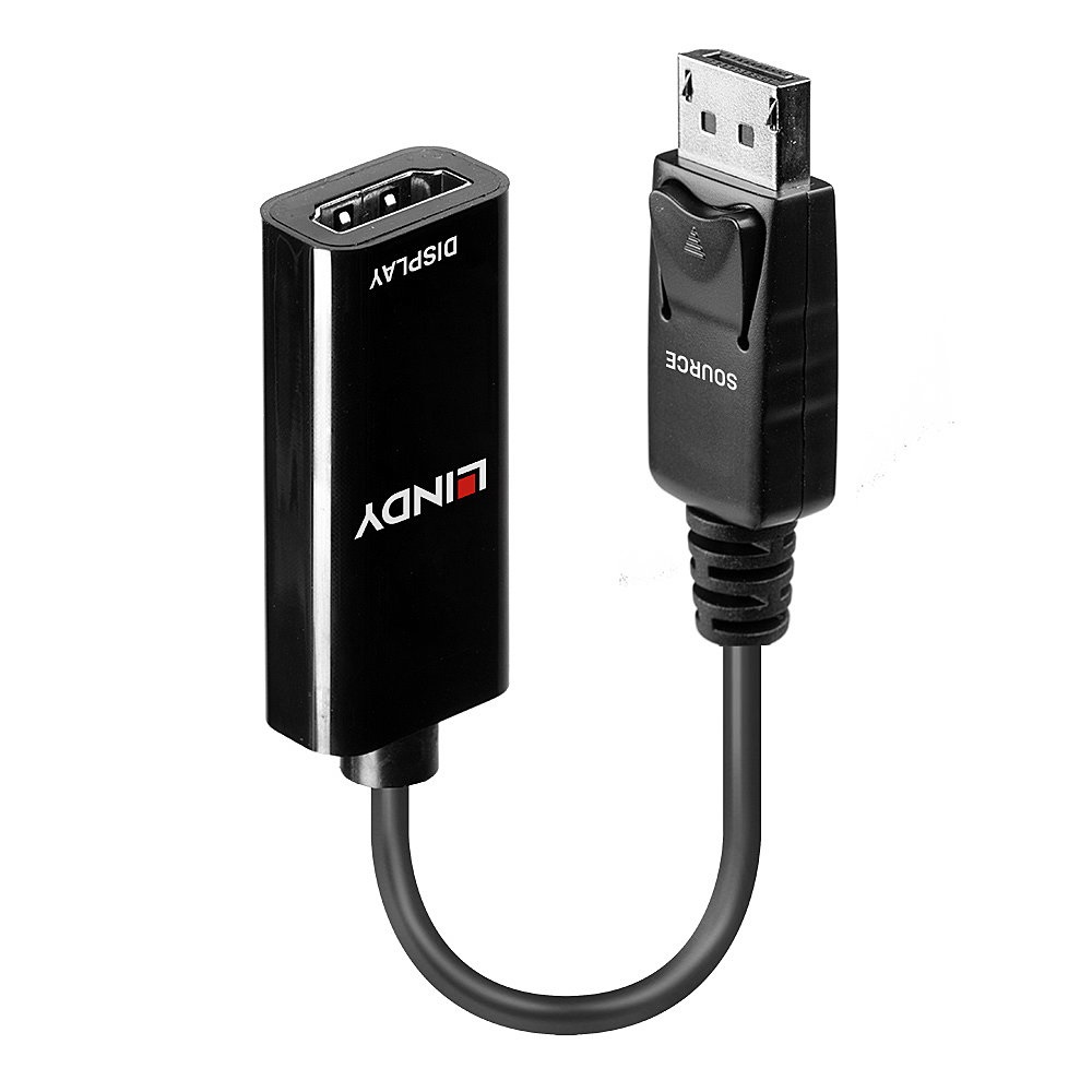 Lindy 41718 Cavo e Adattatore Video 0,15 m DisplayPort a HDMI Maschio-Femmina Nero - Supporto 4K