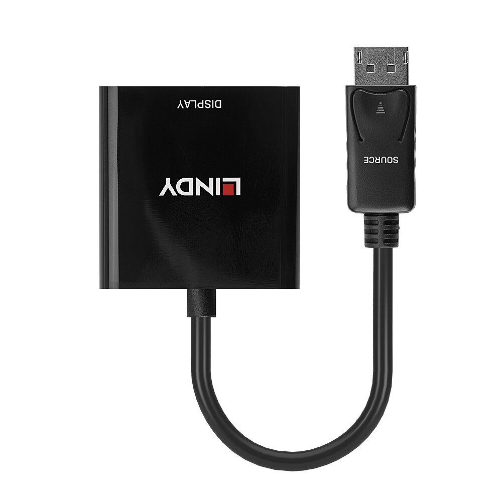 Lindy 41734 Adattatore DisplayPort a DVI-D Attivo, Nero, 17 cm