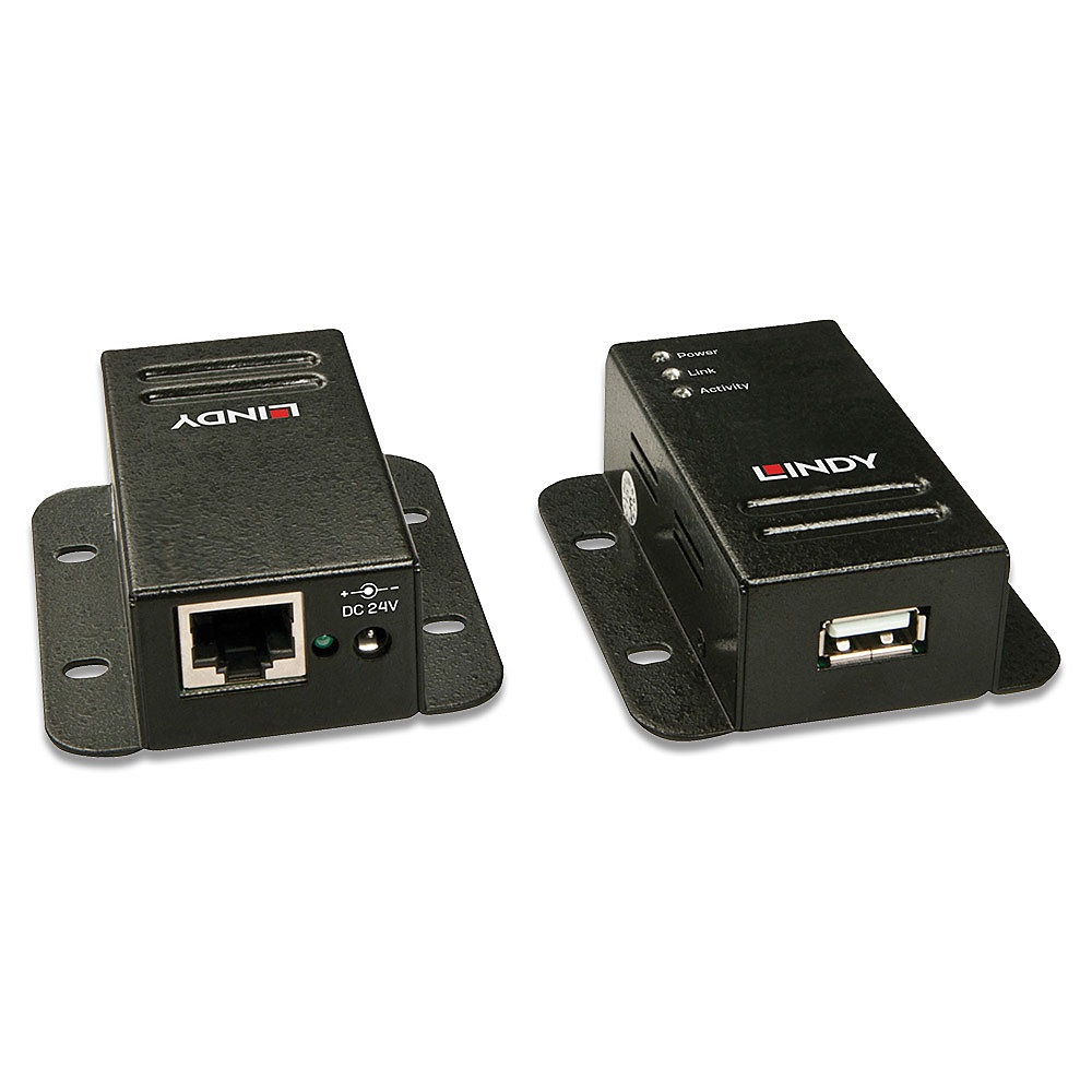 Lindy 42680 Extender USB 2.0 PoE CAT.5/6, 50m, 480Mbit/s, 2 porte, Nero