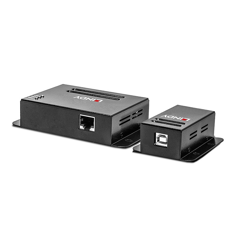 Lindy 42681 Extender USB 2.0 Cat.5 4 Porte, 50m - Nero con supporto PoE