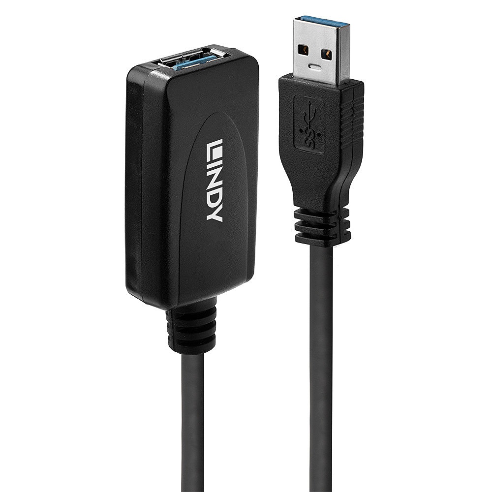 Lindy Prolunga Attiva USB 3.2 Gen 1 (3.1 Gen 1) 5 m USB A Nero