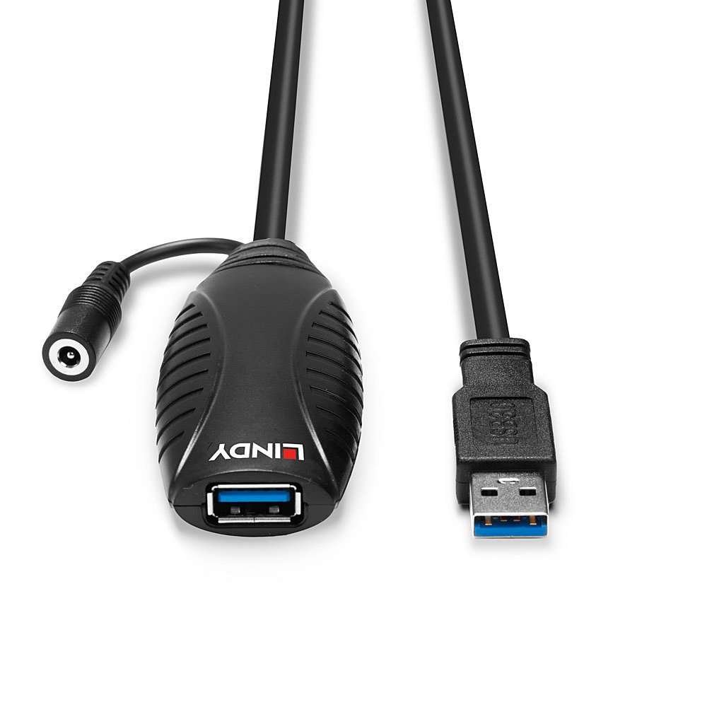 Lindy 43156 Prolunga attiva USB 3.2 Gen 1 (3.1 Gen 1) 10 m USB A Nero