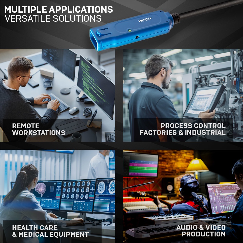 Lindy Cavo Prolunga USB 3.0 Active Extension 10 Metri, Connettore USB Tipo A Maschio a Femmina, Velocità di Trasferimento Dati Super Speed fino a 5 Gbps, Nero