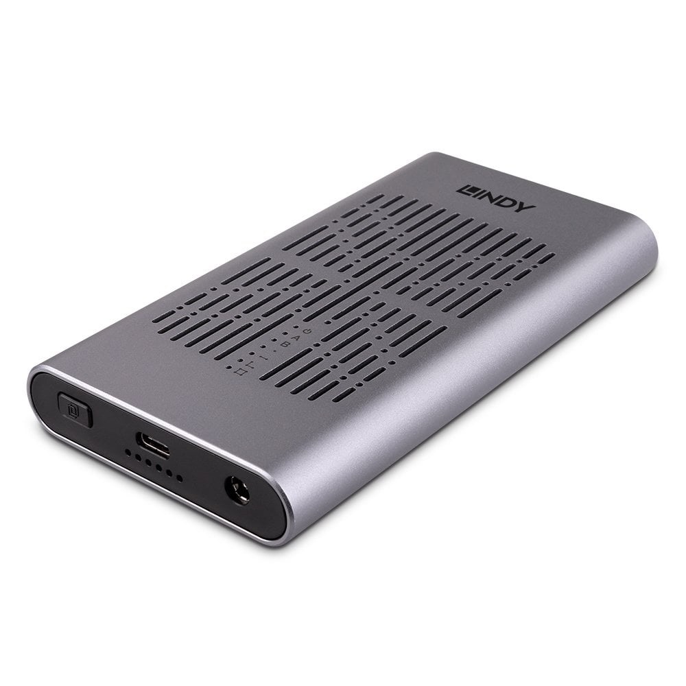 Lindy Involucro SSD USB 3.2 Gen 2x2 Dual M.2 NVMe con Funzione Clone - Alloggiamento in Alluminio