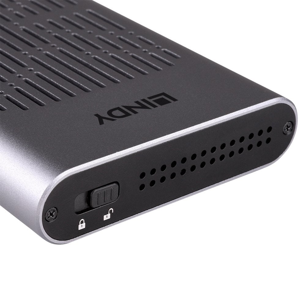 Lindy Involucro SSD USB 3.2 Gen 2x2 Dual M.2 NVMe con Funzione Clone - Alloggiamento in Alluminio