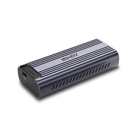 LINDY 43394 Case Esterno USB4 per SSD M.2 NVMe in Alluminio con Velocità di Trasferimento Fino a 40 Gbps