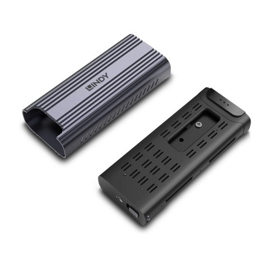 LINDY 43394 Case Esterno USB4 per SSD M.2 NVMe in Alluminio con Velocità di Trasferimento Fino a 40 Gbps