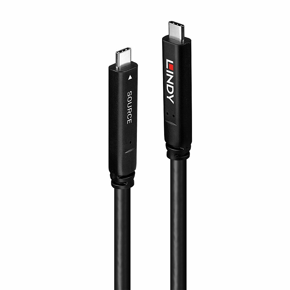 Lindy 43399 Cavo USB C 3.2 Gen 1 (3.1 Gen 1) 15 m - Velocità fino a 5 Gbit/s, Nero