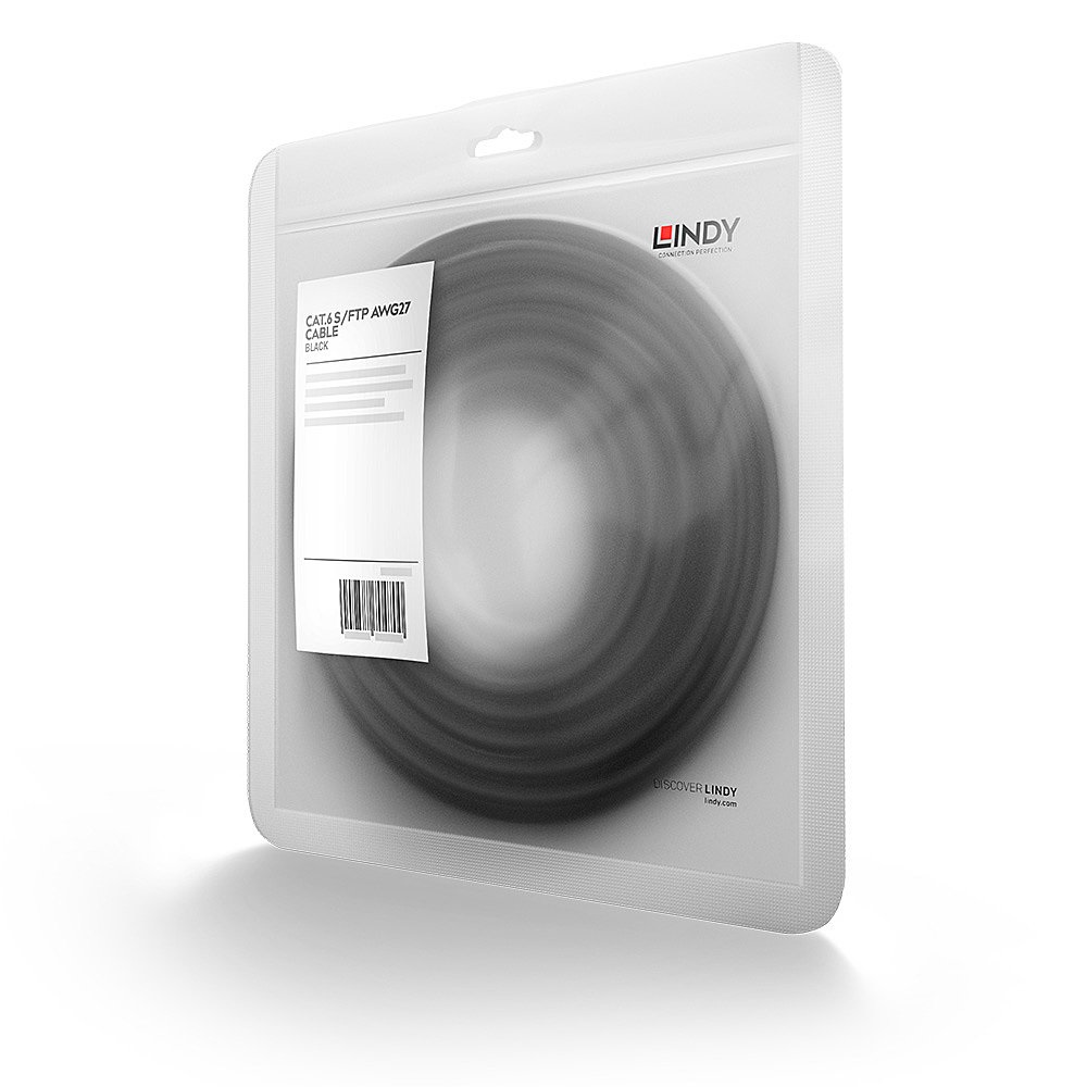 Lindy Cavo di Rete Cat.6 S/FTP 1m Nero - RJ-45 Schermato, 27 AWG, Gigabit