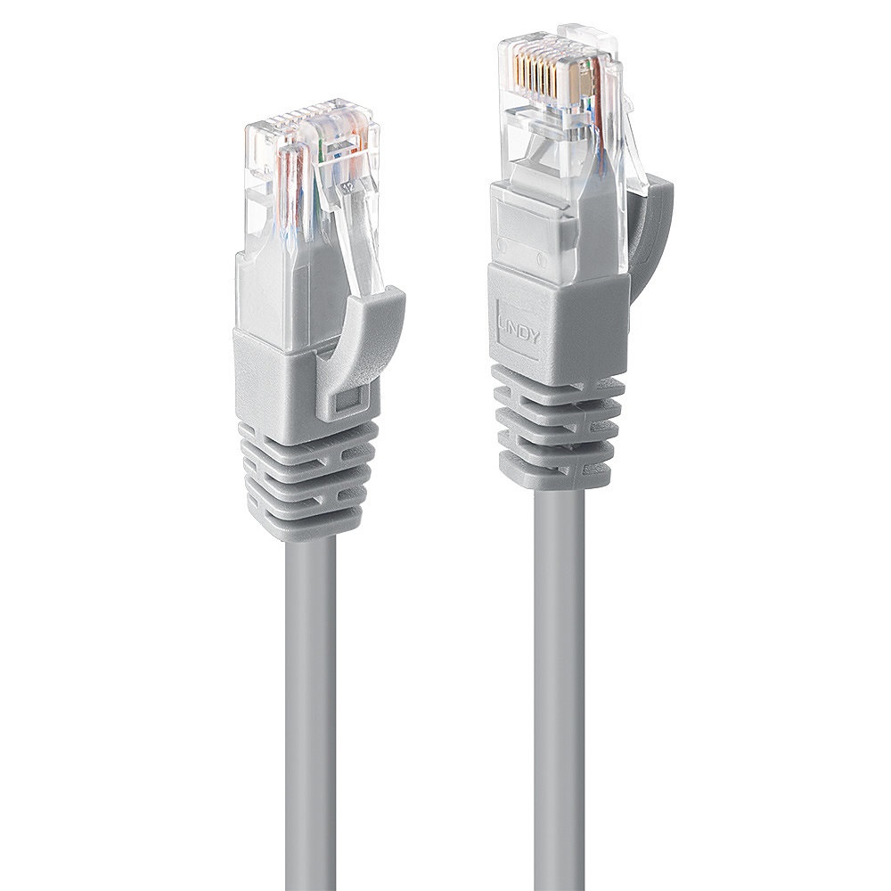 Lindy Cavo di rete Cat.6 U/UTP Grigio 1m con connettori RJ-45