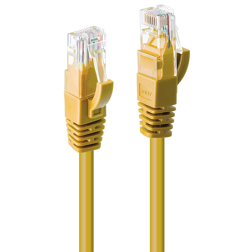 Lindy Cavo di Rete U/UTP Cat.6 Giallo 0,5 m con connettori RJ-45