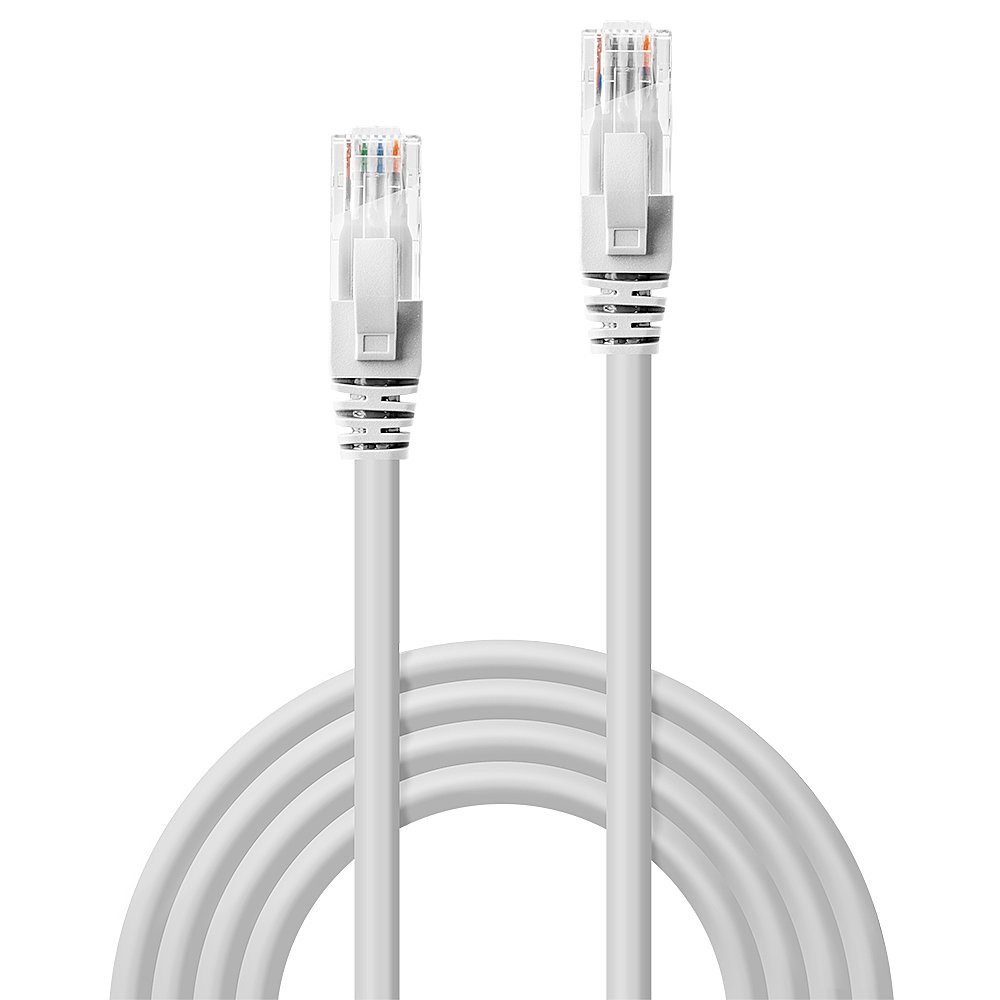 Lindy Cavo di Rete U/UTP Cat.6 Bianco, 3m con connettori RJ-45