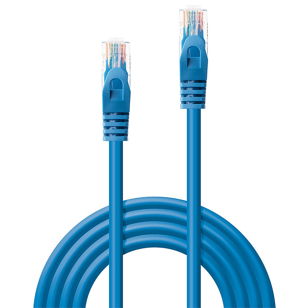 Lindy Cavo di Rete Cat.6 U/UTP Blu, 0.3m, Connettori RJ-45, Guaina in PVC
