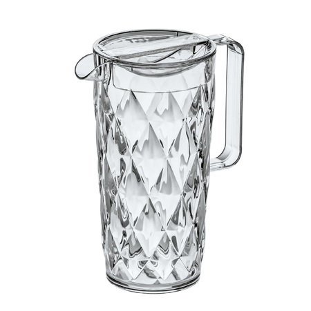 KOZIOL Crystal Brocca Caraffa 1,6L Trasparente in Plastica Riciclabile con Design Sfaccettato
