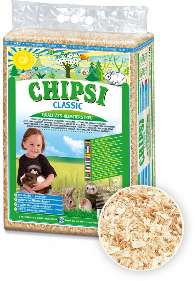 CHIPSI CLASSIC Lettiera Naturale per Animali Domestici - 3,2 kg (circa 60 litri)