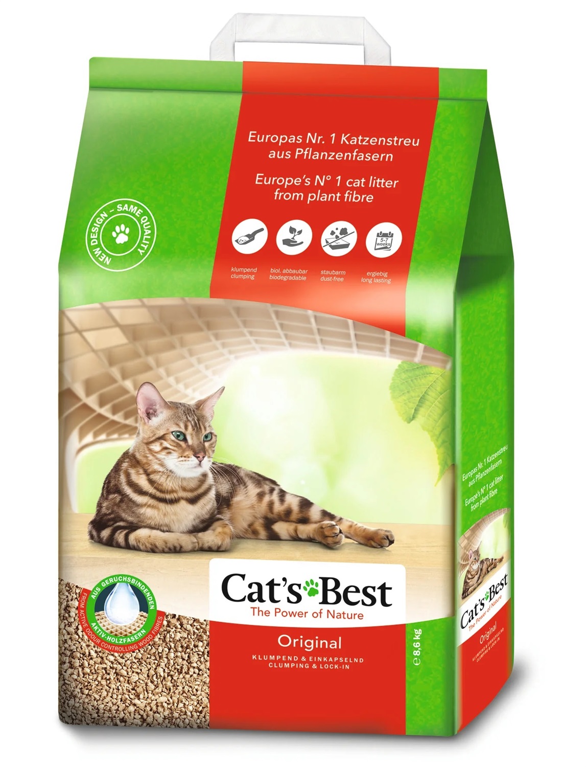 Cat's Best Lettiera Agglomerante Original 20L - Compostabile, Biodegradabile, Alta Assorbenza e Cattura Odori
