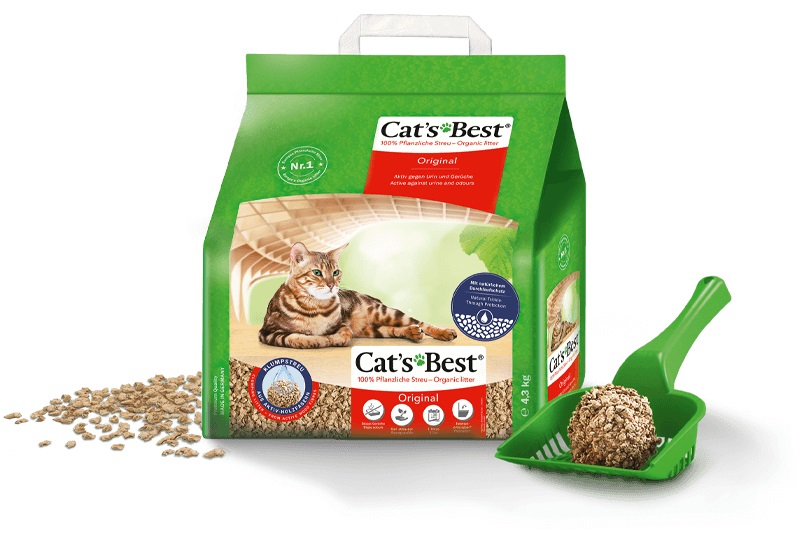 CAT'S BEST Original Lettiera per Gatti 10L (4.3kg) - 100% Fibre Vegetali, Massima Assorbenza, Combatte gli Odori