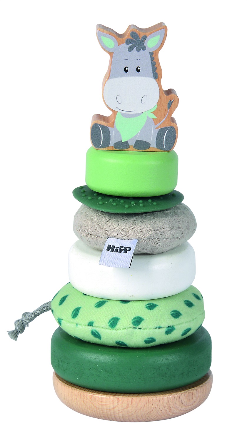 Eichhorn Torre Impilabile Baby Hipp in Legno Multicolore - Giocattolo Educativo per Sviluppo Motorio