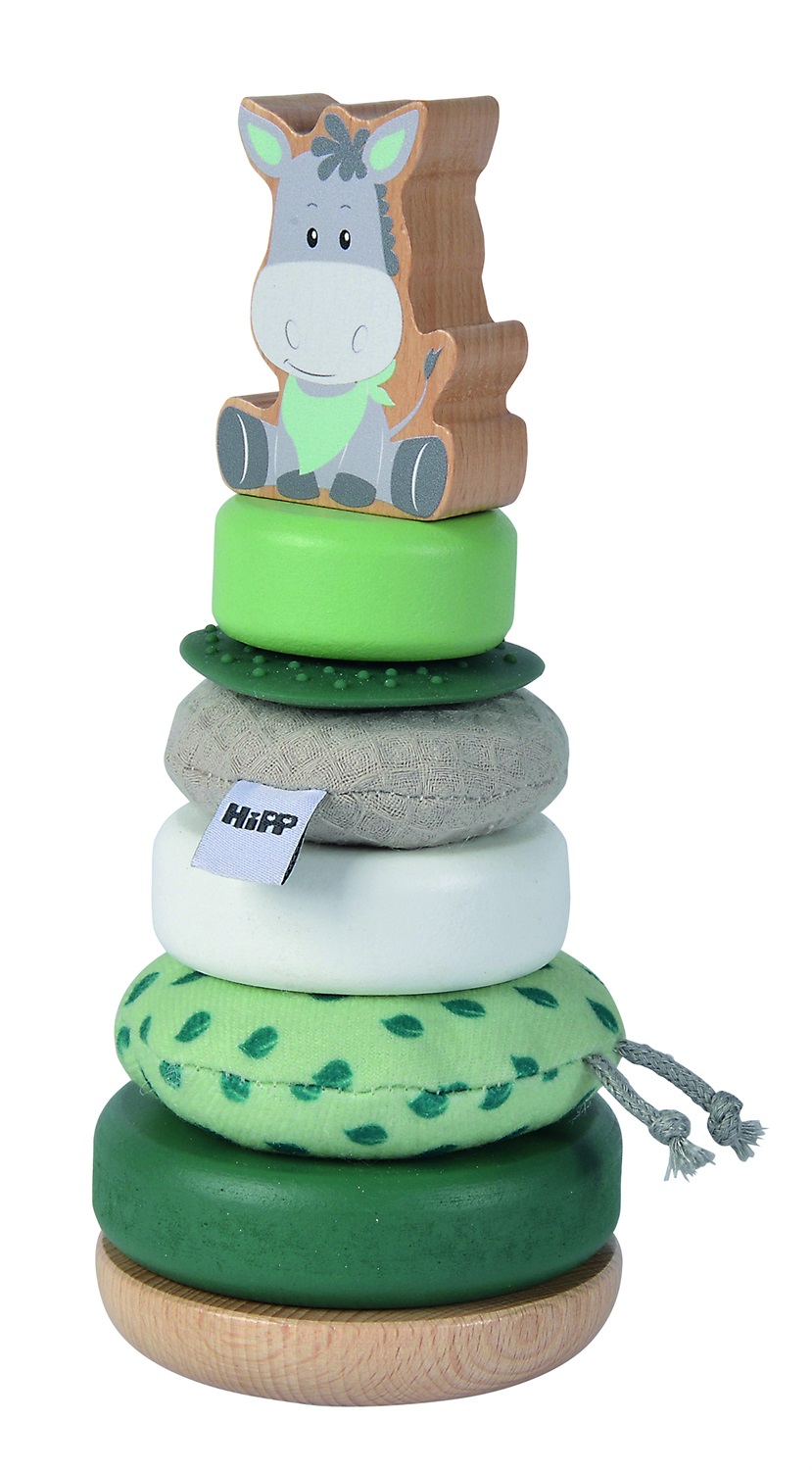Eichhorn Torre Impilabile Baby Hipp in Legno Multicolore - Giocattolo Educativo per Sviluppo Motorio