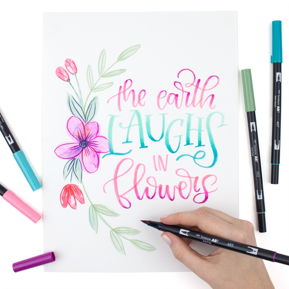 Tombow ABT Dual Brush Pen Set - Pennarelli a Doppia Punta Acquerellabili, Set da 18 Colori Landscape