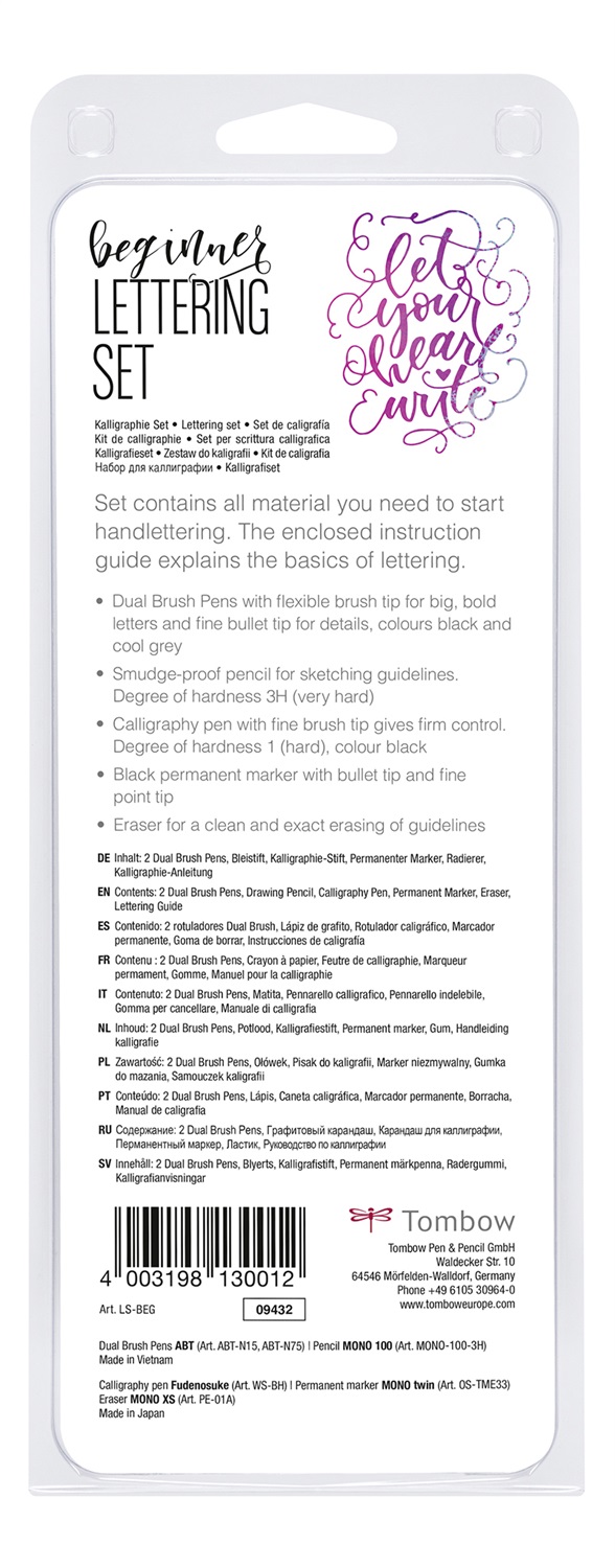 Tombow LS-BEG Set Calligrafia per Principianti - Kit Completo con Strumenti Essenziali